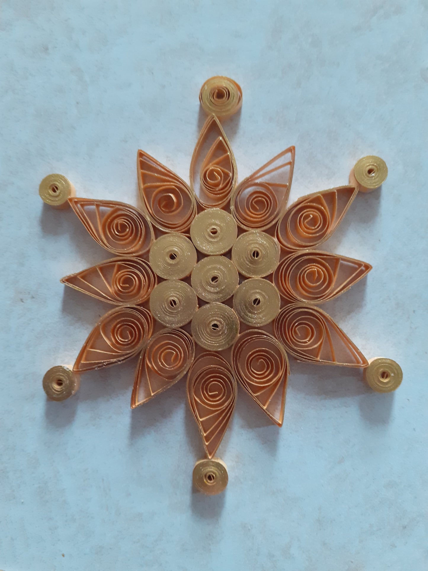 Metallic Gold Quilled Snowflake Christmas Decoration