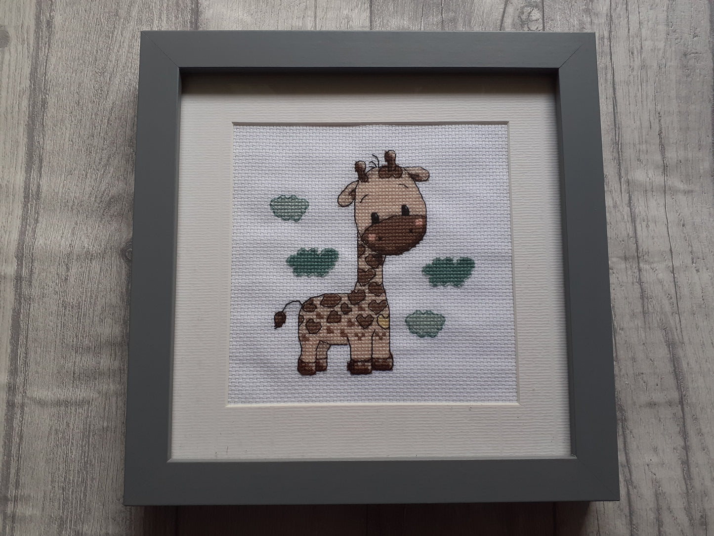 Giraffe Completed Cross Stitch