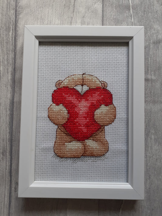 With Love - Completed Cross-Stitch