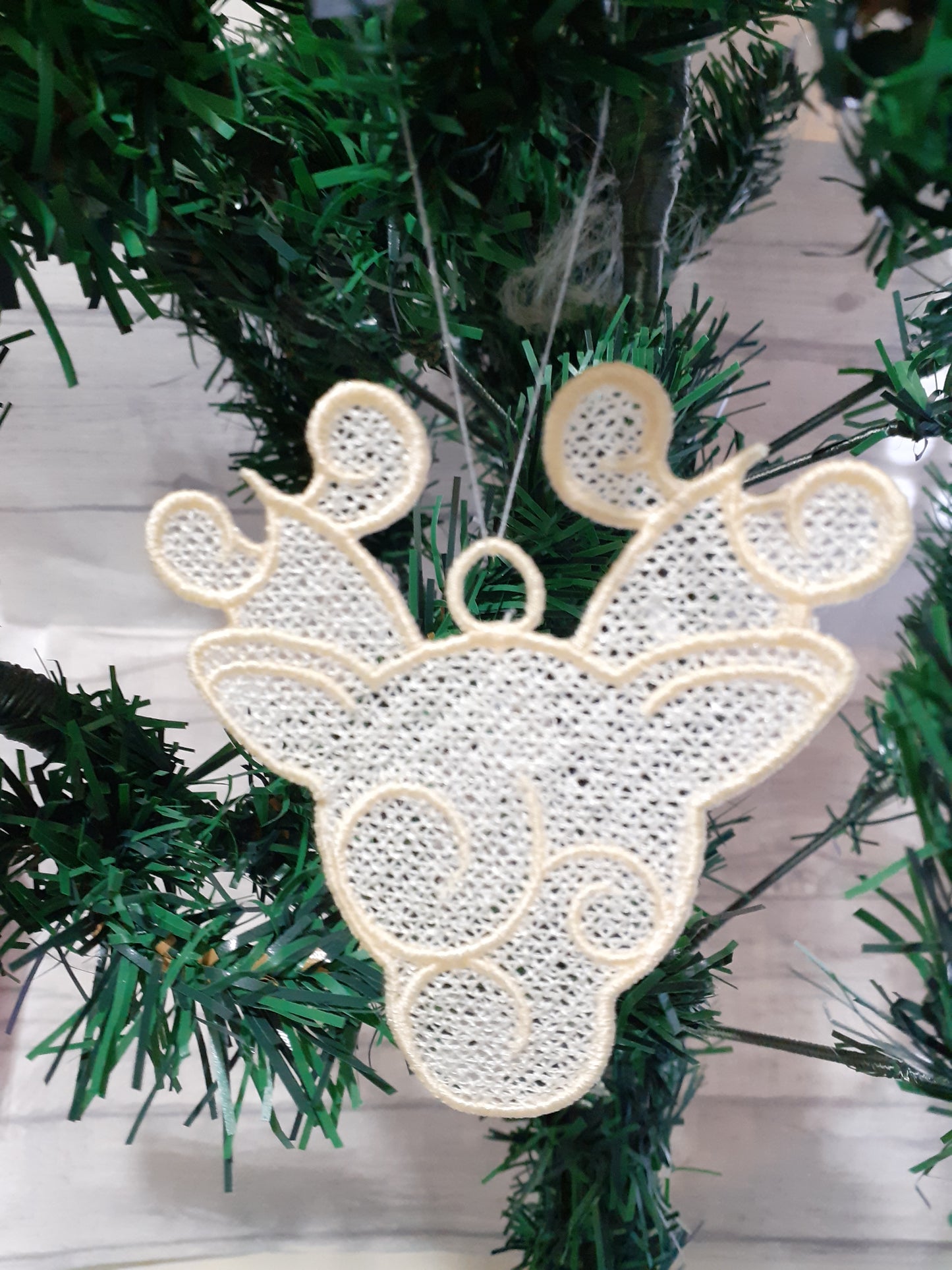 Reindeer - Embroidered tree decoration