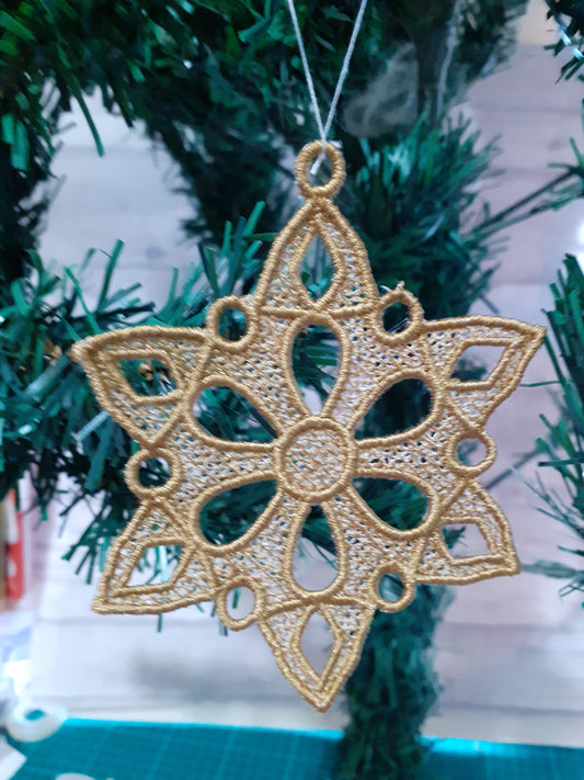 Star - Embroidered tree decoration