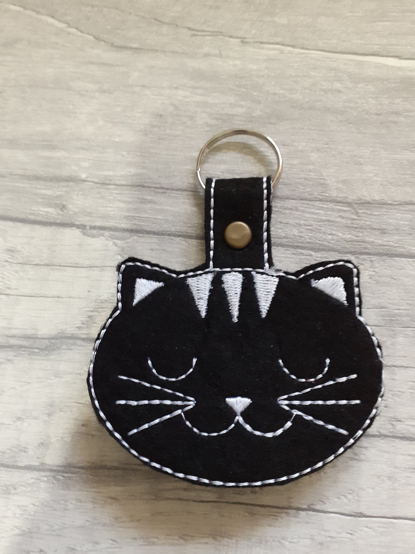 Sleeping Cat Keyring - 4 colours available