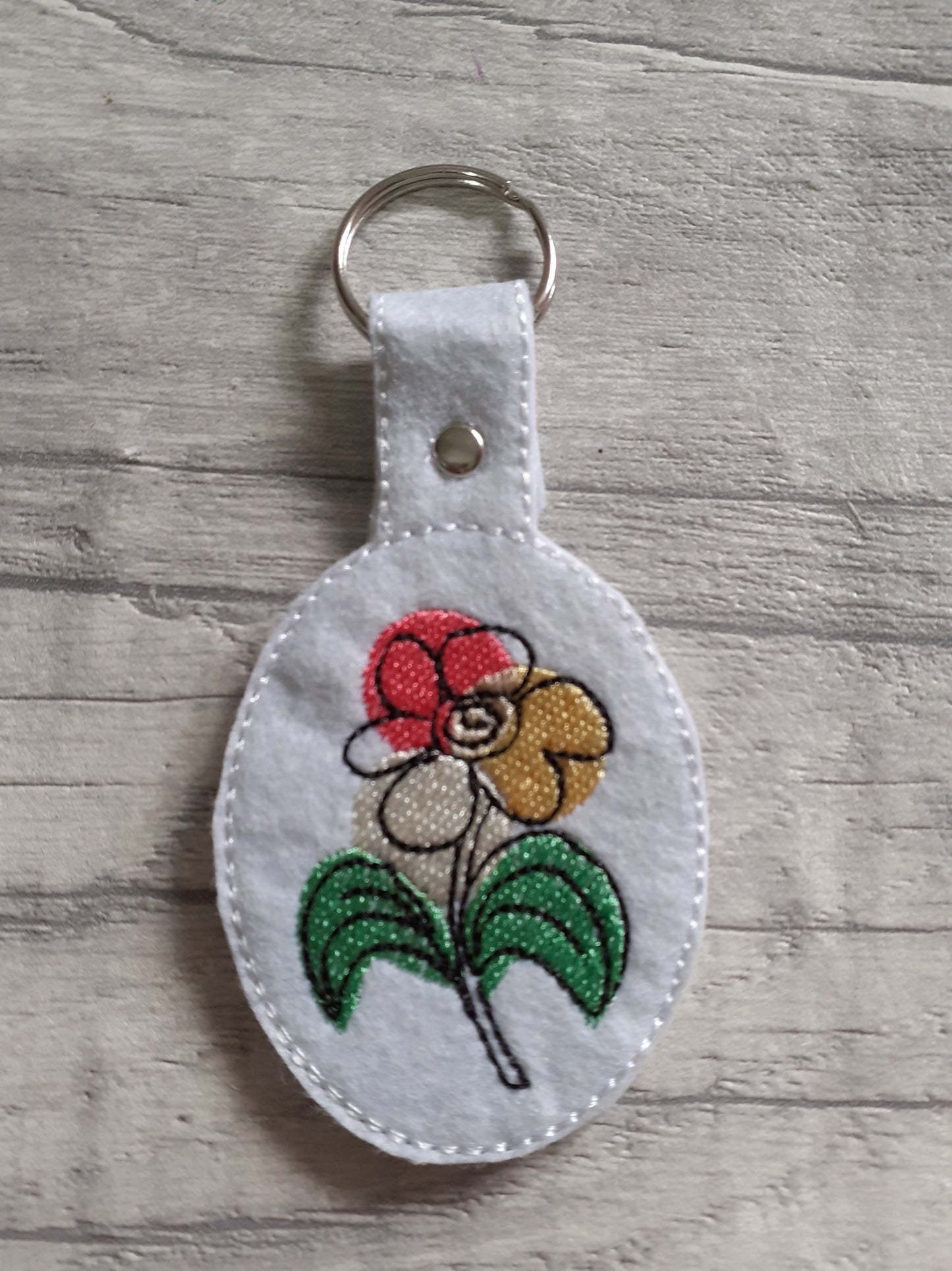 Watercolour Flower Keyring