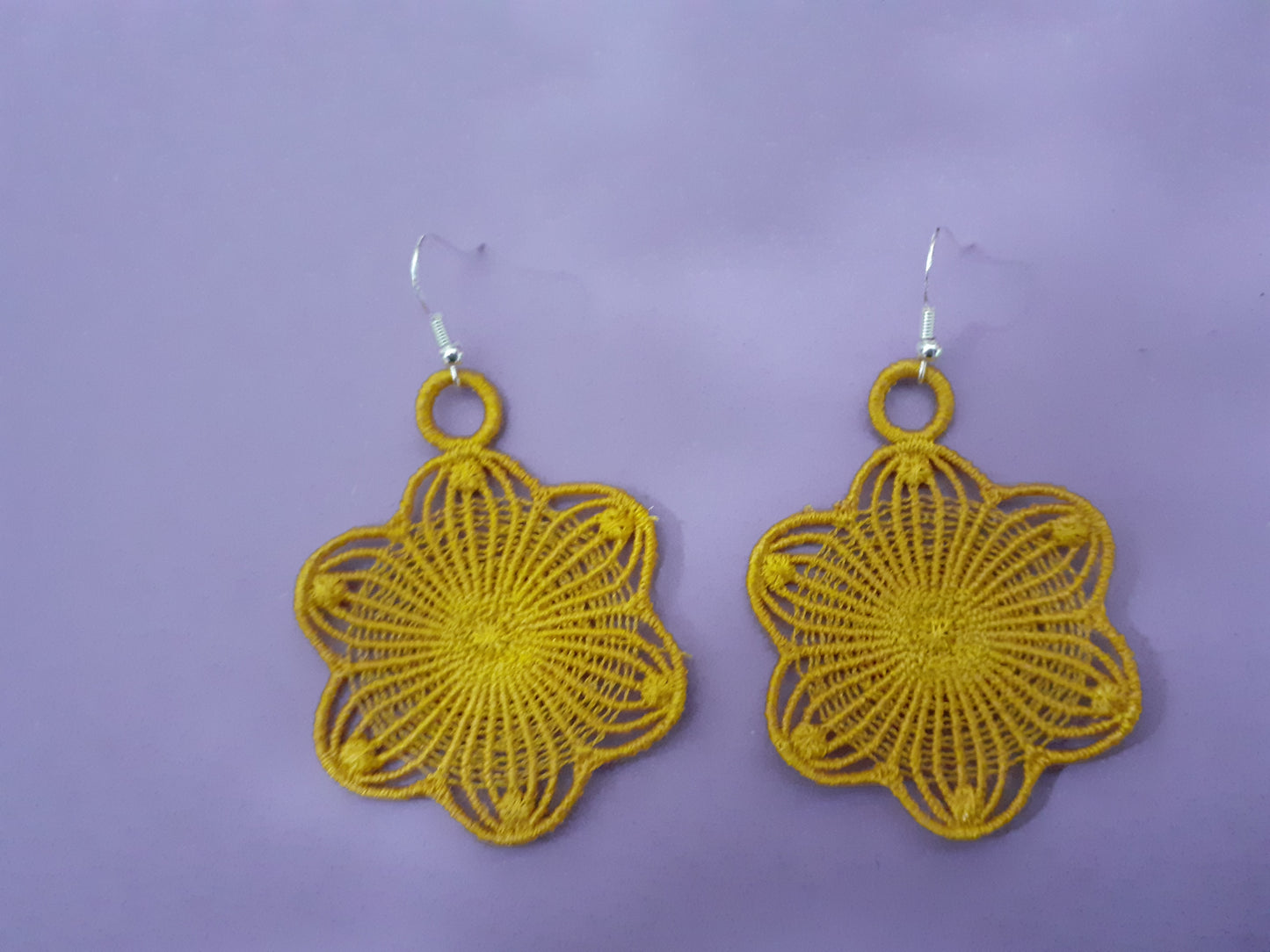 Flower Embroidered Earrings