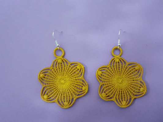 Flower Embroidered Earrings