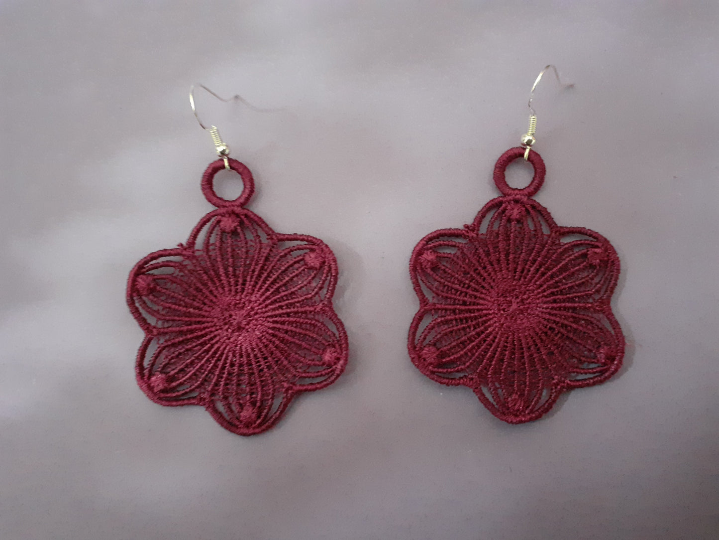 Flower Embroidered Earrings