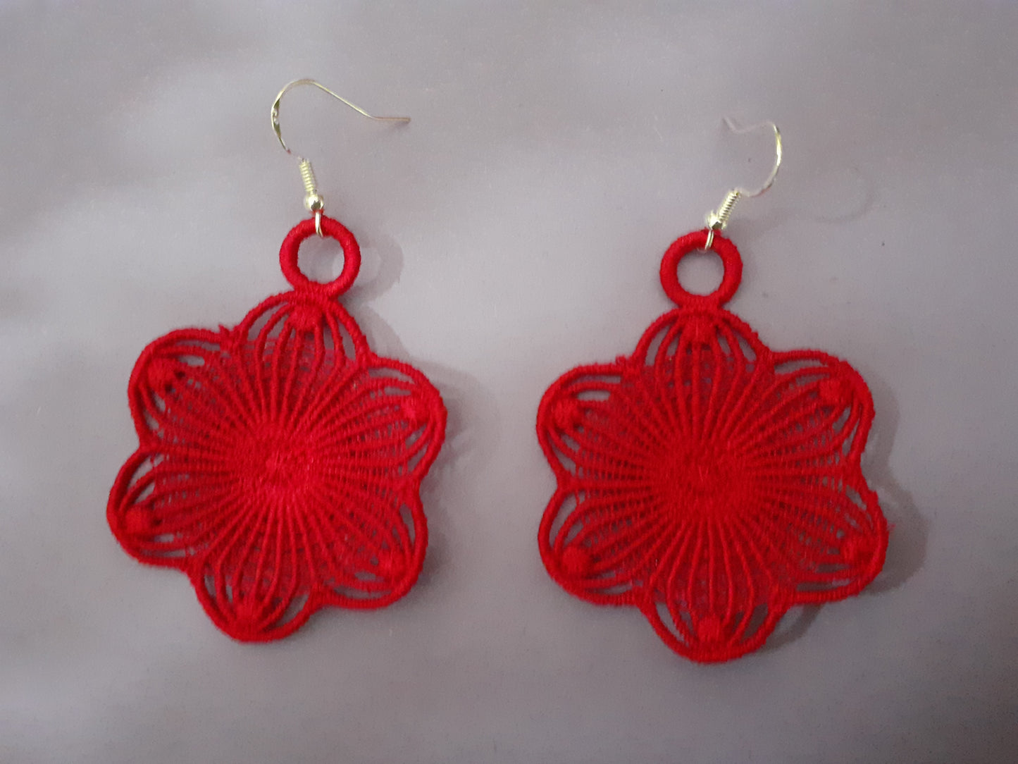 Flower Embroidered Earrings